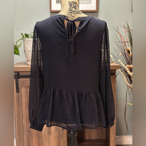 Loft blouse with sheer overlay and sheer aleeves. Size XS. - Picture 3 of 3